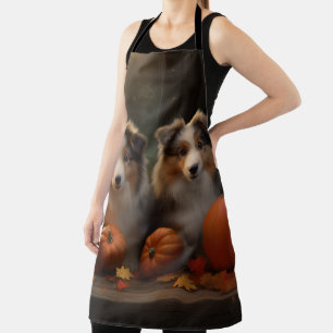 Tablier Chiots Rough Collie Automne Délice Citrouille