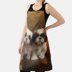 Tablier Chiots Shih Tzu Délice d'Automne Citrouille
