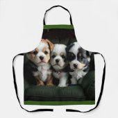 Tablier Chiots super mignons sur le canapé 2 (Recto)