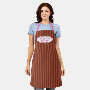 Tablier Chocolat bonbons rayé chocolatier cuisson