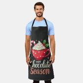 Tablier Chocolat chaud saison Amateurs de Noël (Porté)