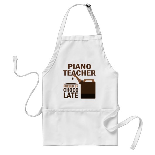Tablier Chocolat (drôle) de professeur de piano (Devant)