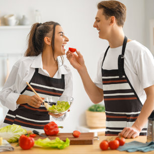 Tablier Chocolat foncé rayures Brown