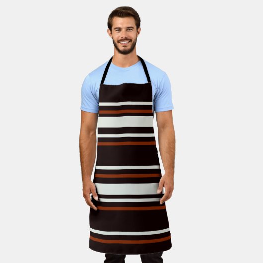 Tablier Chocolat foncé rayures Brown (Porté)