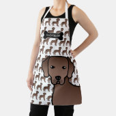 Tablier Chocolat Labrador Retriever Cartoon Chien et nom (Insitu)