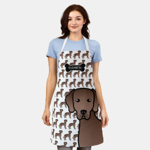 Tablier Chocolat Labrador Retriever Cartoon Chien et nom