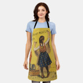 Tablier Chocolat Menier Petite fille Mur écriture (Porté)