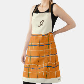 Tablier Chocolat orange Plaid Crème bleu vert (Insitu)