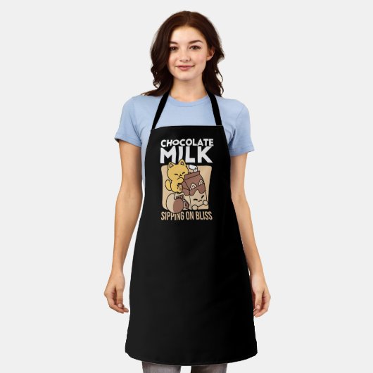 Tablier Chocolate Milk Sipping on Bliss – Kawaii Cat Food (Porté)