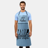 Tablier Choisissez votre arme - Plaid Buffalo Bleu - BBQ (Porté)