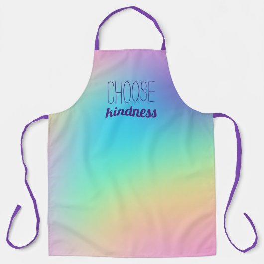 Tablier "Choose Kindness" Pastel Rainbow dégradent (Recto)