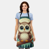 Tablier Chouette bébé la nuit avec lune (Porté)