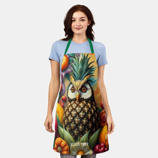 Tablier Chouette d'ananas serène mignonne Imaginaire (Porté)
