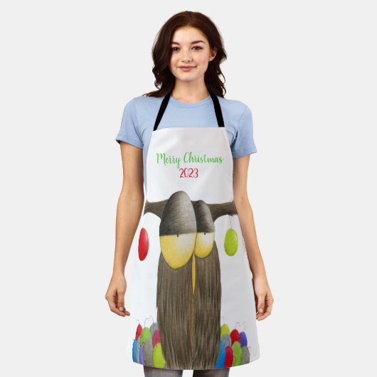 Tablier Chouette de Noël (Porté)