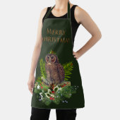 Tablier Chouette de Noël Nature et Faune Vert Vacances (Insitu)