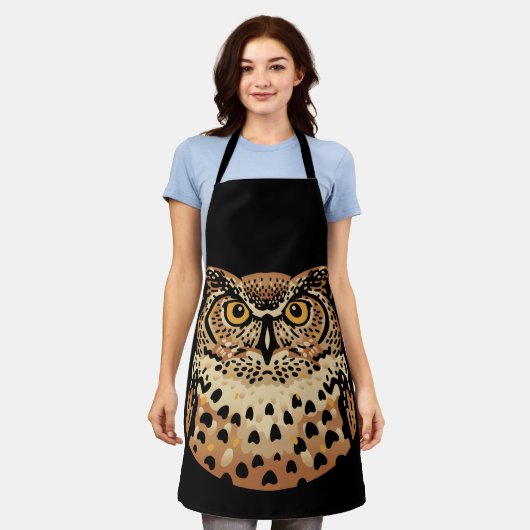 Tablier Chouette d'or pour Halloween, Thanksgiving, Automn (Porté)