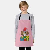 Tablier Chouette du Père Noël avec présents (Porté)