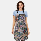 Tablier Chouette et fleurs, William Morris (Porté)