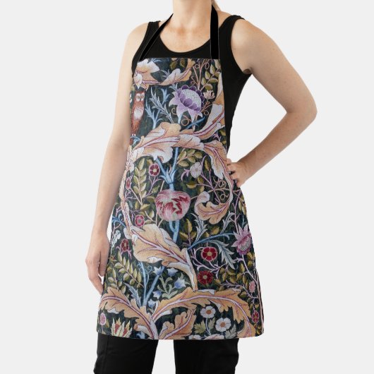 Tablier Chouette et fleurs, William Morris (Insitu)