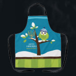 Tablier Chouette Hanoukka et Menorah dans Snowy Tree color<br><div class="desc">Ce Chouette et Menorah d'Hanoukka mignonne et colorée dans un arbre neigeux est totalement amusant! Le style Dessin Coloré ravira les enfants de tous âges, Apron est conçu pour faire sourire les gens. Inclut les mots "Allumez la nuit" et l'espace pour votre nom. Tout le texte peut être facilement modifié...</div>