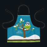 Tablier Chouette Hanoukka & Minorah Snowy Tree pour enfant<br><div class="desc">Ce Chouette et Menorah d'Hanoukka mignonne et colorée dans un arbre neigeux est totalement amusant! Le style Cartoon coloré ravira les enfants de tous âges, Apron est conçu pour faire sourire les enfants cette saison de vacances. Inclut les mots "Allumez la nuit" et l'espace pour votre nom. Tout le texte...</div>