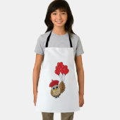 Tablier Chouette mignonne volant avec des ballons de coeur (Insitu)