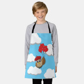 Tablier Chouette mignonne volant avec des ballons de coeur (Porté)
