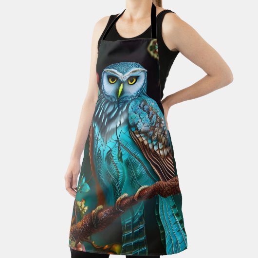Tablier Chouette turquoise (Insitu)