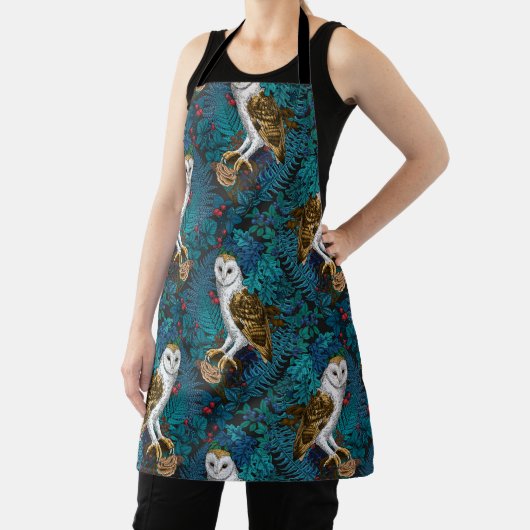 Tablier Chouettes, fougères, chênes et baies 3 (Insitu)