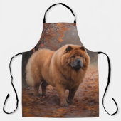 Tablier Chow Chow à l'automne Feuilles automne Inspire (Recto)