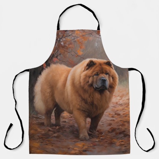 Tablier Chow Chow à l'automne Feuilles automne Inspire (Recto)