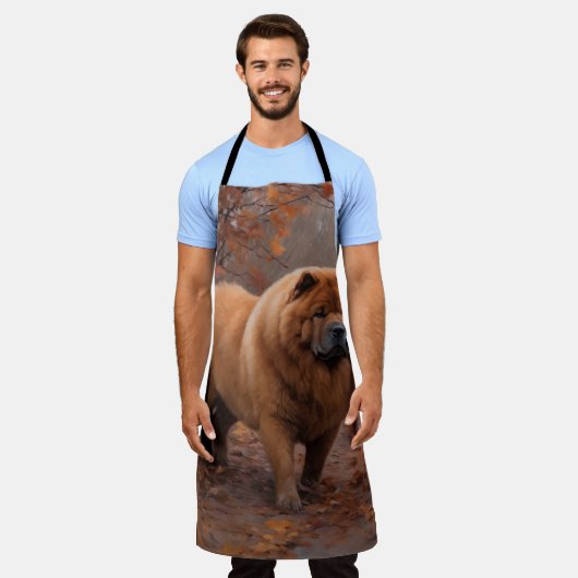 Tablier Chow Chow à l'automne Feuilles automne Inspire (Porté)