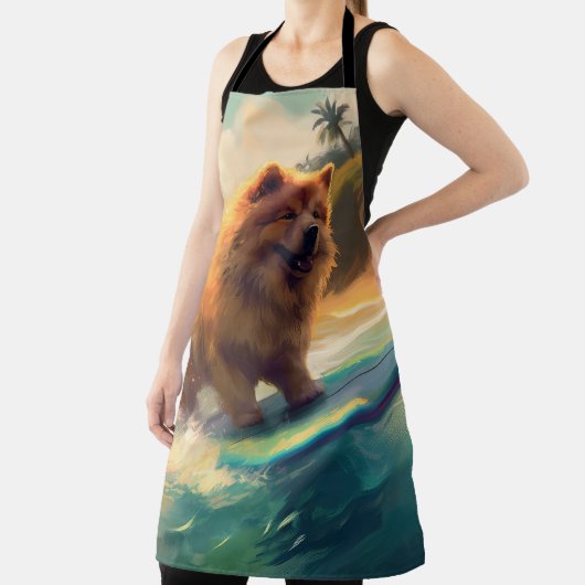 Tablier Chow Chow Beach Plage Surf Peinture (Insitu)
