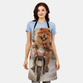 Tablier Chow Chow Chien chevauchant la moto Noël (Porté)
