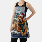 Tablier Chow Chow Dog Serene Winter Garden Christmas Art (Insitu)