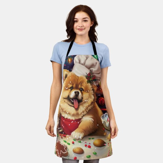 Tablier Chow Chow Holiday Baking : Festive Noël (Porté)
