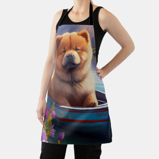 Tablier Chow Chow sur une pagaie : une aventure Pittoresqu (Insitu)