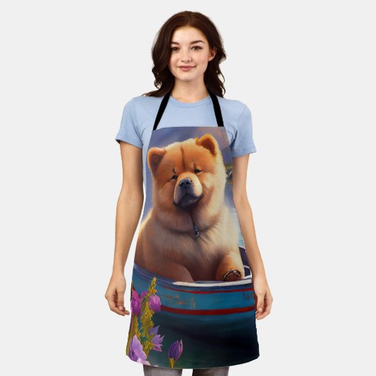 Tablier Chow Chow sur une pagaie : une aventure Pittoresqu (Porté)
