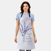 Tablier Christian Encouragement Lavande avec Écriture (Porté)