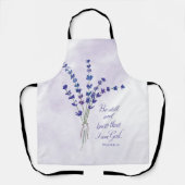 Tablier Christian Encouragement Lavande avec Écriture (Recto)