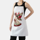 Tablier Christmas Angel with Holiday Flowers (Insitu)