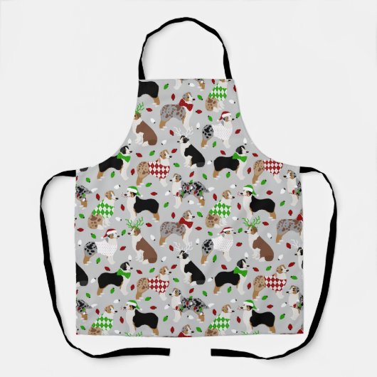 Tablier Christmas Australian Shepherd Apron (Recto)