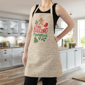 Tablier Christmas Baking Souvenirs burlap beige