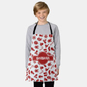 Tablier Christmas Bells Grey Red Minimal Motif (Porté)