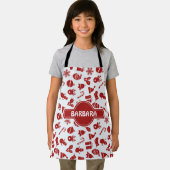 Tablier Christmas Bells Grey Red Minimal Motif (Insitu)