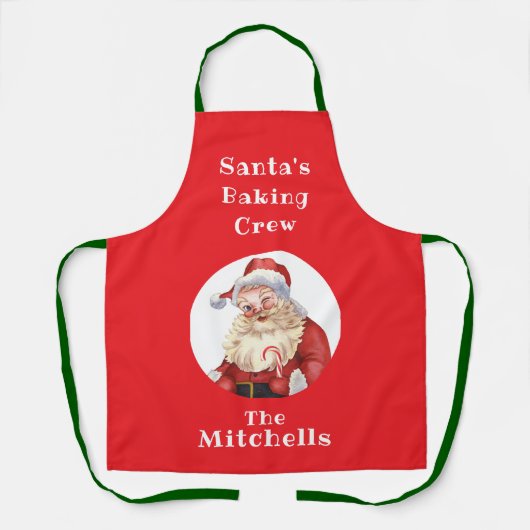 Tablier Christmas Cookie Retro Santa's Baking Crew Unisex (Recto)
