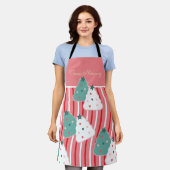 Tablier Christmas Cookie Tree Baking Nom de l'équipe Peppe (Porté)