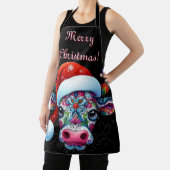 Tablier Christmas Cow Bull Santa Hat Mexicaine Saison (Insitu)