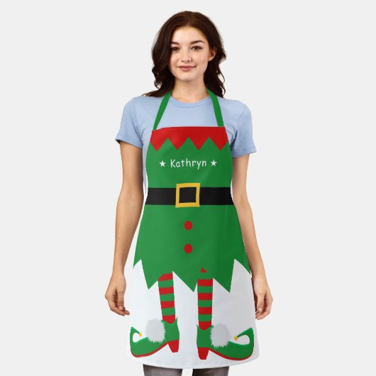 Tablier Christmas Elf Père Noël Helper Vacances amusantes  (Porté)