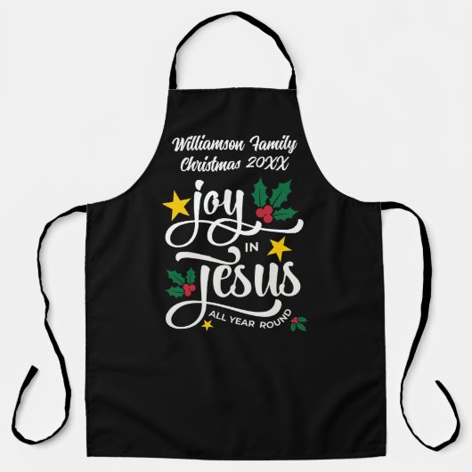 Tablier Christmas Family JOY IN JESUS Custom Christian (Recto)